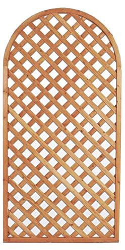 Pannello grigliato ad Arco in legno struttura a rombi impregnato divisorio giardini terrazzi balconi rampicanti 90x180 (1)