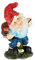 Relaxdays Gartenzwerg mit Erntekorb, wetterfest, frostsicher, HxBxT: 32 x 17 x 15 cm, Garten Wichtel, Kunststein, bunt