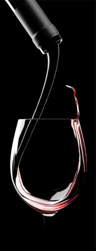 artissimo Glasbild Küche 30x80 cm Bild Küche Weinglas AG5461A – Weinbild Hochformat schmal, Wandbild Wein modern rot schwarz