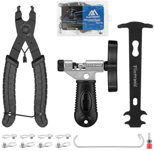 flintronic Kettennieter Fahrrad, Kettenzange, Fahrradketten Nieten, 4 Paar Fahrrad Link Zange, Fahrradketten Reparatur Set, für 6-12 Fach Fahrradkette Werkzeug
