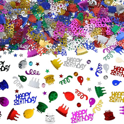 SHSHbuy 300 Pezzi Decorazione Tavolo Compleanno Coriandoli,Happy Birthday Stella Paillettes Coriandoli per Compleanno Feste Decorazioni per la Tavola
