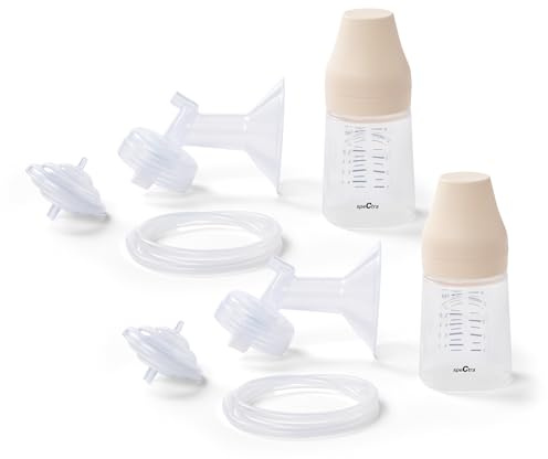 Spectra - Premium Breast Milk Pump Accessory Kit with Baby Bottles - Medium 24mm - Breast Pump Accessories - 2 Pack