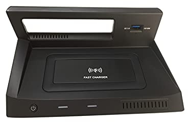 YLHMG, for, for Tiguan, MK2 2017 2018 2019 15W Trådlös billaddare USB Snabbladdare 3 Dual Ports Telefonhållare Tändare Adapter Automatisk klämladdare