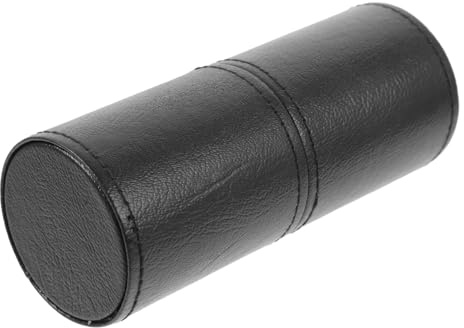 INOOMP Makeup Brush Holder Pu Cosmetic Storage Cup Dustproof Desktop Organizer Pen Holder Large Capacity Black for Makeup Brushes and Office Supplies