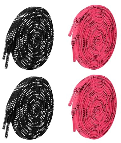 DUTIFUL Lot de 2 paires de lacets cirés professionnels de hockey sur glace cirés extrêmement résistants à la déchirure pour rollers et patins à roulettes
