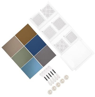 QOKLIYUI Nybörjare S Choice Geometrisk Sashiko-underläggskit med förtryckt mönstermall Ritningslinje Sashiko-kit för nybörjare Tallriksschablon Geometriskt mönster, Set B