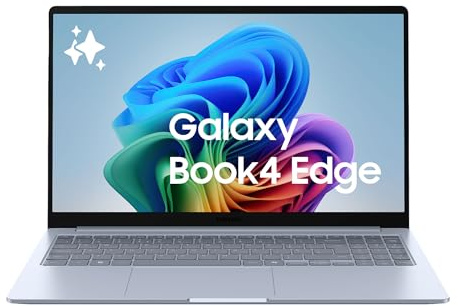 Samsung Galaxy Book4 Edge, 3 anni di Garanzia, Laptop, Display da 15.6, Snapdragon X, 16GB RAM, 512GB SSD, Windows 11 Home, Sapphire Blue [Versione italiana]