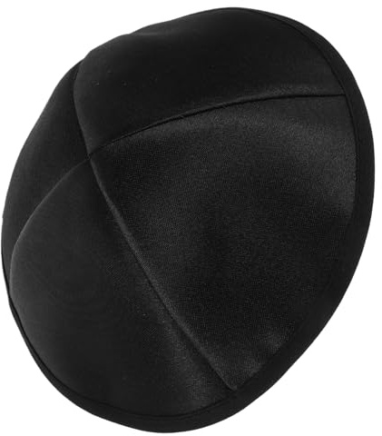 KAJNBN Kippa Noire pour Homme en Polyester Rond Classique Couture Soignée, Couvre-Chef Religieux Portable pour Cérémonies et Célébrations Festives