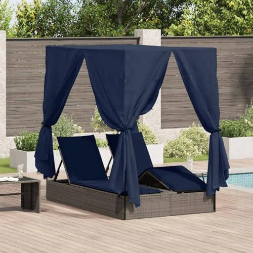 HKLGBVCR Transat Double Poly Rattan Noir 205 x 129 x 200 cm