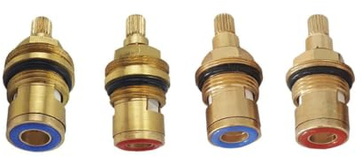 Toyvian Robinet de Remplacement pour Eau Chaude et Froide Noyau en Céramique en Cuivre, Installation Facile, Adapté Cuisine et Salle de Bain, Finition Or Élégante
