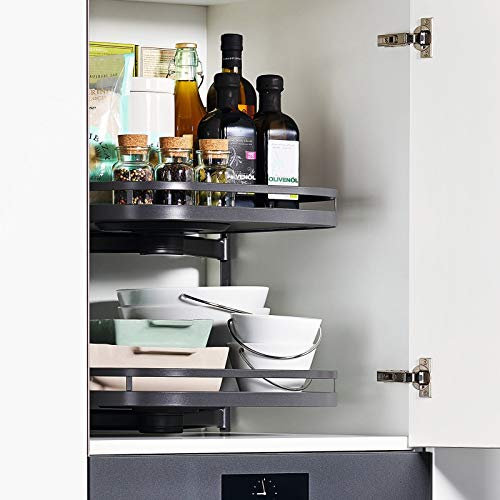 Ferrure Pivotante TurnMotion II avec Tablettes ARENA Style anthracite pour Armoires Hautes 60cm Carroussel pour Placards