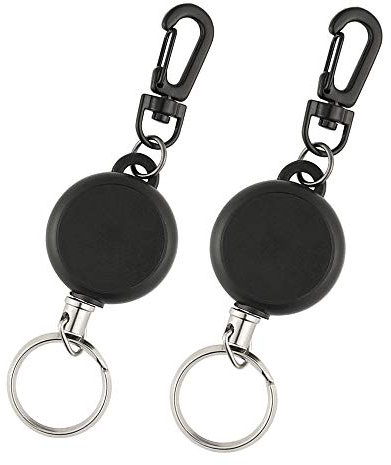 TUPARKA 2 pezzi Clip per bobina portachiavi a scomparsa per carichi pesanti con cavo metallico d'acciaio di 60 cm / 23,6 pollici