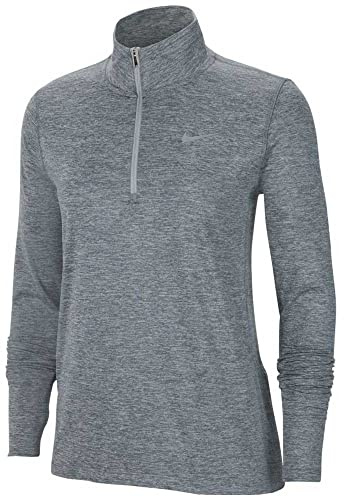 NIKE Women's W Nk Df Element Top Hz Sweatshirt, Smoke Grey/Lt Smoke Grey/Reflective Silv, M