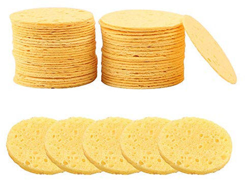 Compressed Facial Sponges,50 Pieces Wash Face Sponge Facial Cleansing Exfoliating Cosmetic Sponge for Women,Daily Cleansing Gentle Exfoliating for Makeup Daily Use