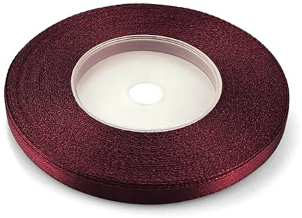 Netuno 1 rollo cinta raso burdeos oscuro 6 mm x 32 m cinta tela decorativa regalo manualidades boda cumpleaños bautizo envoltorios scrapbooking tarjetas navidad proyectos DIY