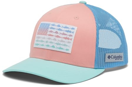 Columbia Women's PFG Fish Flag Snap Back, Sorbet/White Cap/GLF Stream/Fish Flag, One Size