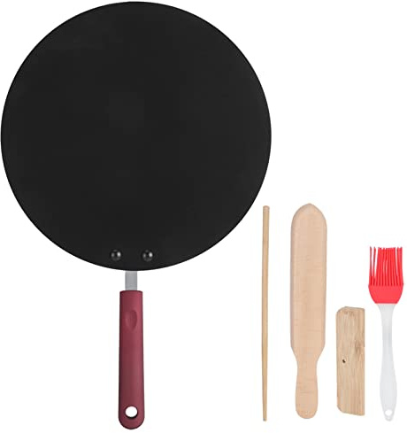 Crepe Maker Pan with Spreader Portable Crepe Maker NonStick Frying Pan Pancake Griddle Mini Cooking Tool Mini Pancake Pan for Home Cooks Crepe Lovers