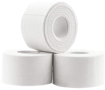3 x Cinta Adhesiva Deportiva - 3.8 cm x 10 m Sport Tape Cinta Atlética - Cinta Deportiva de Alta Adherencia, Sin Residuos Pegajosos, Fácil de Rasgar, para Escalada en Roca, Tenis, Gimnasia y Boxeo
