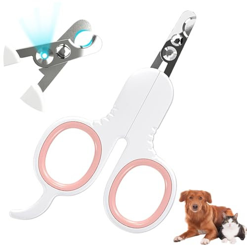 Krallenschere Katzen, Katzenkrallen Schneider 2 mm mit Loch, Edelstahl Katzennagelschneider, Nagelknipser für Katzen, Katzen Krallenschneider, Krallenschere für Hunde, Anfänger Toll Geeigne (Rosa)