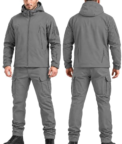 Men's Tactical Jacket and Trousers Set, Military Clothing, 02,M