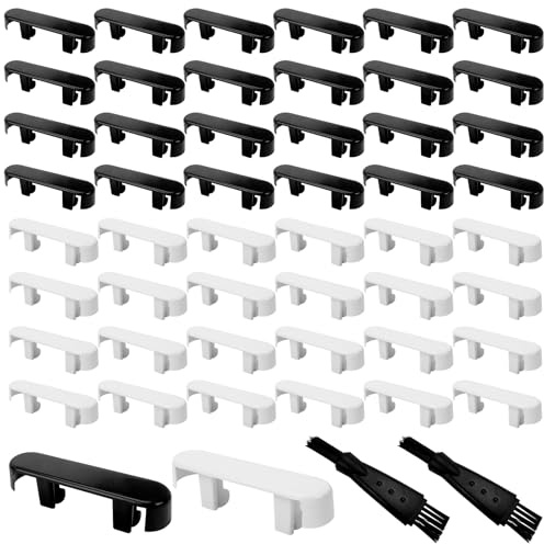 48 Pcs Couvercles de Trous D'éVacuation, Capuchons de Couvercle de Drainage de FenêTre, Capuchons D'ExtréMité de Rebord de FenêTre Bouchons de Drainage de Remplacement Couvercles de(Blanc/Noir)