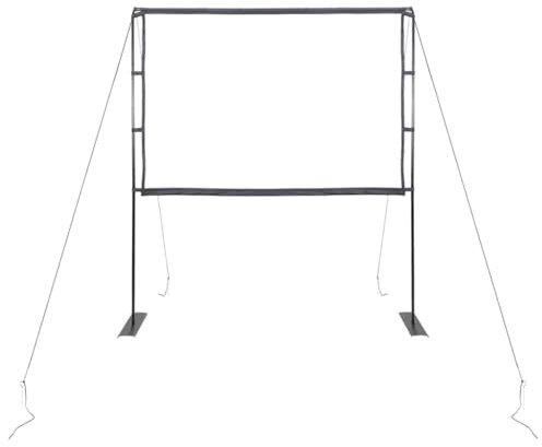 Gecheer projektorduk med stativ, presentationsvägg, hemmabio, rullgardinsduk, stativduk, projektorduk, 25 cm (90 tum) 4:3
