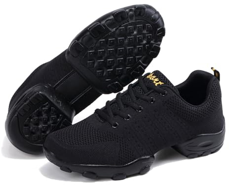 ForceRoute Hombres,Zapatos De Baile para Jazz,Zapatillas Baile Moderno,Baile Único Dividida Moderno Sneakers De Danza,Calzado Claque Jazz,Luz,Mojadura,Resistente Al Desgaste,para Danza,Blanco,Negro