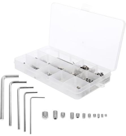 NOLITOY 240 piezas Kit de Tornillos Prisioneros Acero Inoxidable con Llave Allen Caja Organizadora Antióxido Resistente y Duradero para Uso Industrial y Doméstico
