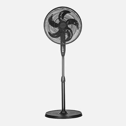 ABRILA - Ventilador De Pie Siluro 50w | 3 Velocidades | Aspas de 5 | Bajo Consumo Energético | Diseño Moderno | Ideal para Hogar y Oficina | Negro