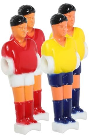 Veemoon Estatuas de Mini Jugadores de Futbolín para Mesa 33-48 Cm, Figuras Plásticas de PVC Resistentes, 4 Piezas (2 Rojas y 2 Amarillas), Accesorios para Fútbol de Escritorio y Reemplazo