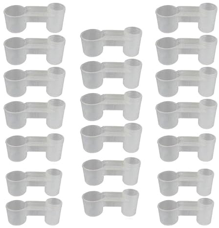 kathson 20 Pcs Bird Drinker Feeder Plastic Soda Pop Water Bottle Cup Ideal for Chicken Pigeons Birds Feeder Trough Animal Feeding Accessories