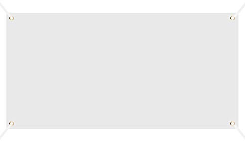 LUTER 0,6 x 1,2 m lackierbar Leeres Banner, Polyester Einfache Weiße Fahnenflagge mit 6 m Hängendem Seil für DIY Indoor Outdoor Wandschilder Bussiness Office Aktivitäten Display