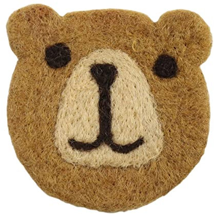 Sottobicchiere a Forma di Orso, Sottobicchiere in Feltro di Lana d'Orso, Morbido e Isolante, di Dimensioni Libere, Antiscivolo per Birra (Marrone Dimensione libera)