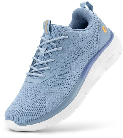 FitVille Chaussures de Marche Hommes Extra Larges Légères Baskets Mode Respirantes Chaussure de Sport Bleu Clair 49 EU Large