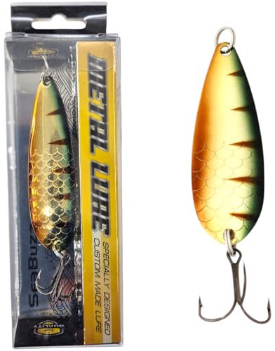 SEABUZZ Asymmetrisch Blinker 23,5g/8,5cm - Hecht Barsch Zander Angelköder - Drillingshaken Köder - Metalllöffel Harte Köder - Spinner Angeln Sport Set - Angel Spoon - Hechtköder – Barschköder (BPR)