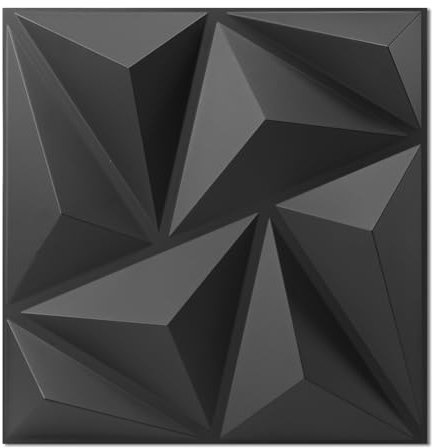 Art3d Wandpaneele 3D Paneele PVC Kunststoffpaneele Gaming Wohnzimmer Wand Decke 30 x 30 cm Schwarz 20 Stück