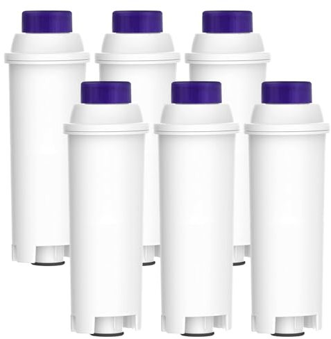 6Stück Wasserfilter für Delonghi passend für Delonghi DLSC002, Haliya Wasserfilterkartuschen kompatibel mit Delonghi Magnifica s, ECAM, ESAM, ETAM, EPAM, Primadonna Kaffeevollautomaten