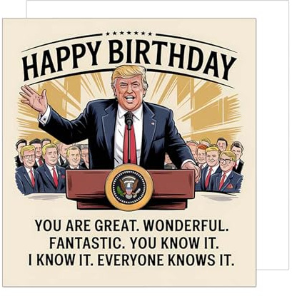 Edition Seidel Tarjeta de cumpleaños cuadrada premium con sobre, tarjeta de felicitación de feliz cumpleaños con texto en inglés para él, marido, esposa, novio, novia, humor divertido (GQ430 SW025)