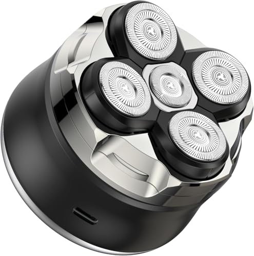Rasoir Électrique Homme,5D Tête Rotatives Flottantes,Écran LED Intelligent,100% Étanche IPX7 Usage Sec & Sous la Douche, Rechargeable Rasoir Electriques
