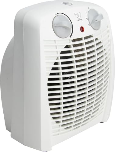 DIO - Tragbarer Heizlüfter 2000W - Regelbarer Thermostat - 2 Heizleistungen - 3 Modi - Kompakt und Leicht für Schlafzimmer - Büro - Badezimmer - Weiß