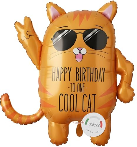 balloa XXL cool katt heliumballong rolig födelsedag ballong födelsedag katt festdekoration för vuxna barn present