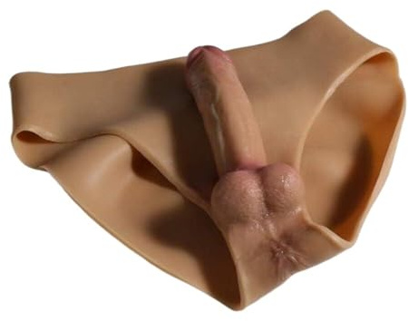 CYGzeon Silicone Dildo Stretch Pants Solid Hollow Triangle Panties with Realistic Masturbator for Male Female Couples, Gays and Crossdressers