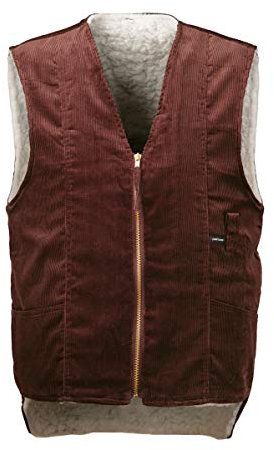 Craftland Cord Weste Lüneburg braun mit Webfell, Größe L