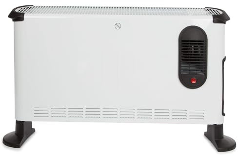 Perel Calefactor convector 3000W, convector eléctrico, calefactor con 3 niveles de calor, ventilador turbo, termostato, IP20, protección contra sobrecalentamiento, portátil para habitaciones hasta 75