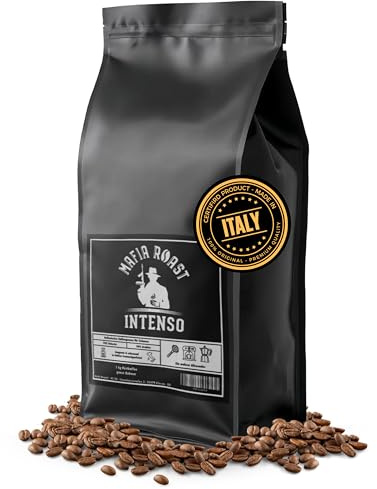 MAFIA ROAST® INTENSO - typisch italienische Espressobohnen - Blend aus 30% Arabica & 70% Robusta-Bohnen - schonend trommelgeröstet - besonders beliebt als intensiver Espresso - 1kg