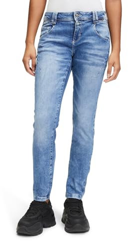 Cartoon Damen Boyfriend-Hose mit Reißverschluss Light Blue Denim,36