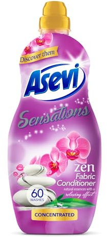 Asevi Sensations Fabric Conditioner, Laundry Conditioner, Liquid Fabric Conditioner, 1320ML, 60 Washes, Zen