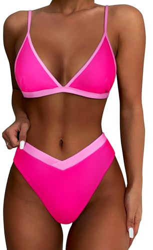 SUUKSESS Women Cutout Bikini Sets Push Up High Waisted Swimsuits 2 Piece
