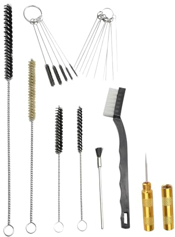 Lsydgn 22 Pezzi Kit di Pulizia per Pistola a Spruzzo Set di Pulizia per Aerografo Kit per La Pulizia della Pistola per Verniciatura Accessori Portatili per La Pulizia degli Ugelli Spazzole Pulizia