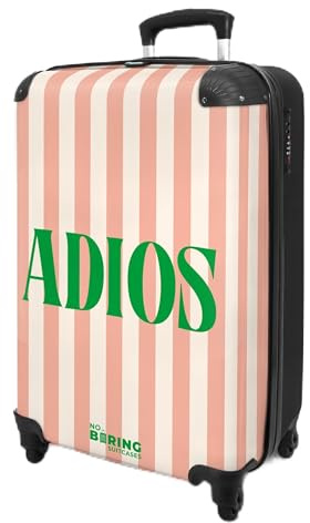 NoBoringSuitcases.com® Valise Cabine 55x35x25 Personnalisable, Valise à roulettes, Bagages Rigide, Légère, Trolley Cabine avec Citation 1 Phrase en 6 Couleurs, Valise pour Avion